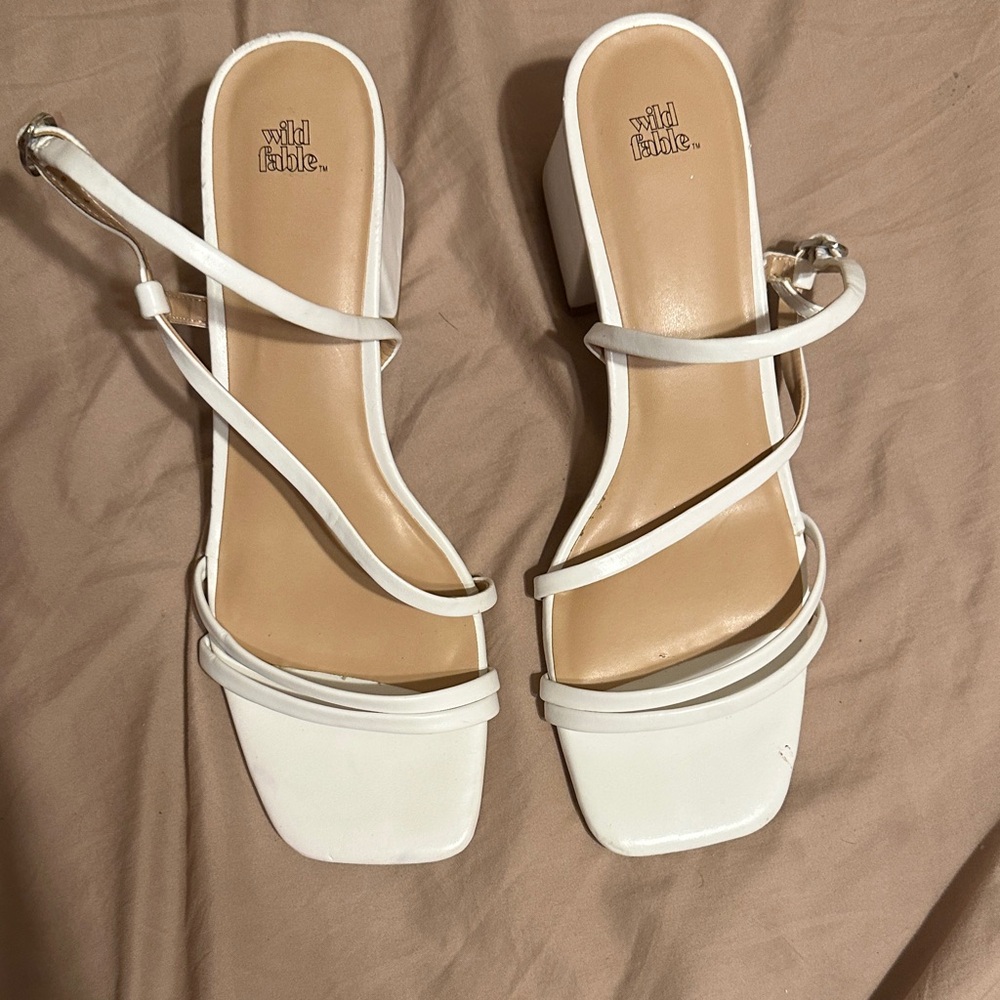 Target Wild Fable White Strappy Heels